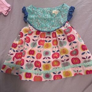 Matilda Jane Teal and Pink Apple Print Blouse